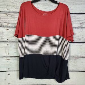 Maurices 24/7 Tee (Striped Colorblock) Title: Maurices 24/7 Women’s Plus 2X Colo